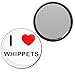 I Love Whippets - 77mm Round Compact Mirror