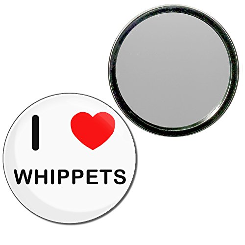 I Love Whippets - 77mm Round Compact Mirror