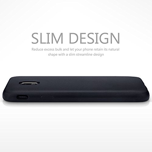 Samsung Galaxy J3 2017  Version J330F  Funda Protectiva de Silicona Gel TPU estrecha - Negro oscuro acabado mate