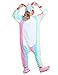 Produktbild Minetom Kinder Pyjamas Tier Einhorn Jumpsuit Nachtwäsche Unisex Cosplay Kostüm für Mädchen und Jungen Regenbogen Blau L(168-178CM)