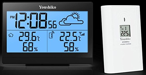 Youshiko Wireless Weather Station ( Premium Quality / Clear Display ) with Radio Controlled Clock ( UK Version) , Indoor… - Image 4