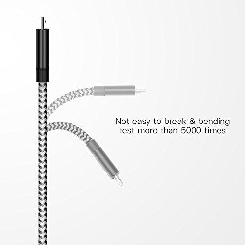 Micro USB Kabel Nylon[2-Pack] Coolreall USB Ladekabel für Samsung, HTC, Nexus, LG, Motorola, Sony, Android Smartphones und weitere,Schwarz(1m,1.8m) - 5