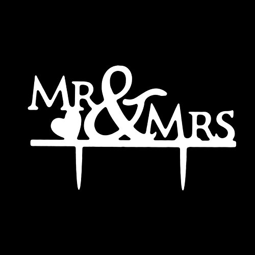 Oblique-Unique® Mr & Mrs Hochzeitstorte Topper Acryl Weiß Kuchendeckel Hochzeit