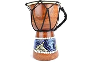 COCO PAPAYA Mini Djembé 15cm - Motif Éthnique Peint à la Main