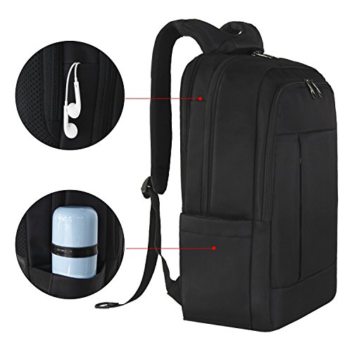 Slotra Laptop Rucksack 15,6-17 Zoll Wasserabweisend Reisen Outdoor Mordern Rucksack Schwarz - 5