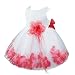 TiaoBug Baby Girls Formal Party Dress Flower Petals Tulle Wedding Dress Watermelon Red 18-24 Months