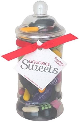 Liquorice Sweet Jar Small - Filled with a Mix of Liquorice Sweets. Great gift for Birthday, Father's & Mother's Day, Easter, Valentine's, Stocking Filler etc!