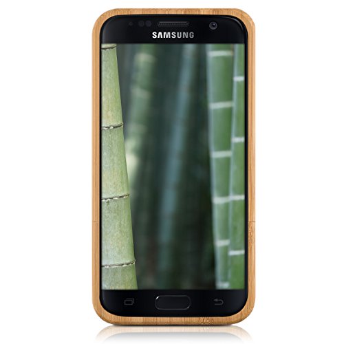 kwmobile Funda para Samsung Galaxy S7 - Carcasa Protectora de  bamb    para m  vil - Case  Duro  en  marr  n Claro 