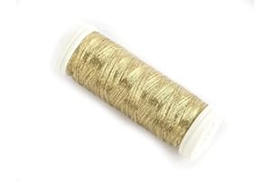 Ariadna Metallic Embroidery Thread Silva 273yd / 250m Cross Stitch Bobbin Lace Machine Embroidery Handmade 200 dtex (Light Gold)