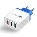 Produktbild waysad 3 USB-Schnellladegerät QC 3.0-Ladegerät 3 Port Tragbarer Universal-Ladegerät-Adapter Kompatibel mit PSP-eBook-Tablet-Powerbank für MobiltelefoneE