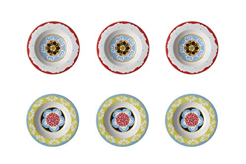 Nador Set of 6 Soup Plates Mixed Colours Mediterranean Style ! by Rose & Tulipani