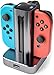 Produktbild innoGadgets 4in1 Ladestation kompatibel mit Nintendo Switch Controller Joy Con | Ladegerät mit LED-Anzeige | Lade-Dock für 4 Joy Con Controller - mit USB-Port für weiteres Gerät - Space Grau