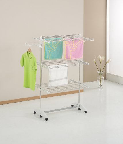 Hanuri One Touch Wäscheständer / Wäschetrockner / Variabel klappbar / Fußrollen - 3