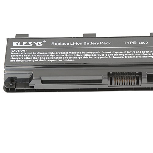 BLESYS 6-Zellen 5200mAh TOSHIBA Satellite C800 C800D C805 C805D C840 C850 C850D C855 C870 C875 L800 L830 L840 L850 L870 M800 P800 P875D r945 S800 S850D S855D Series Akku ersetzen für PA5023U-1BRS PA5024U-1BRS PA5025U-1BRS PA5026U-1BRS PABAS259 PABAS260 PABAS261 PABAS262 - 6