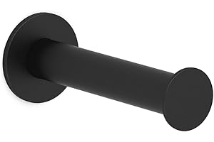Kon-fort Home Portarrollos Papel Higiénico Negro, Portarrollos Baño Negro con Tornillo, Acero Inoxidable AISI 304, Diseño Exclusivo