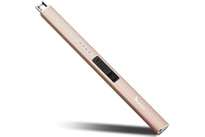 SUPRUS Electric Lighter Arc Windproof Flameless USB Lighter Rechargeable Lighter with Safety Lock for Candle BBQ Camping (Gold)
