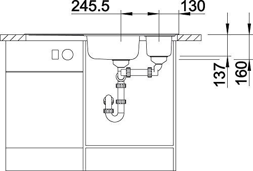 Blanco Livit 6 S Centric Küchenspüle, Edelstahl Bürstfinish, 516191 - 4