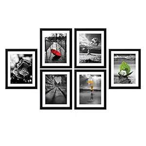 Amazon Brand - Solimo Collage Set of 6 Black Photo Frames (8 X 10 Inch - 6)