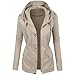 Produktbild LIMITA Damen Winter modische einfarbige Kurze Blusen Revers Motorradjacke Lederjacke Damen-Softshell-Jacke mit Kapuze, Übergangsjacke