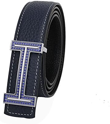 Ms H Letter Smooth Buckle Leather Belt,1-onesize