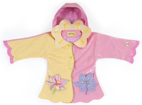 KidorableLotus Flower Kids Rain Jacket, All Weather, Yellow & Pink (US Sizing), Yellow