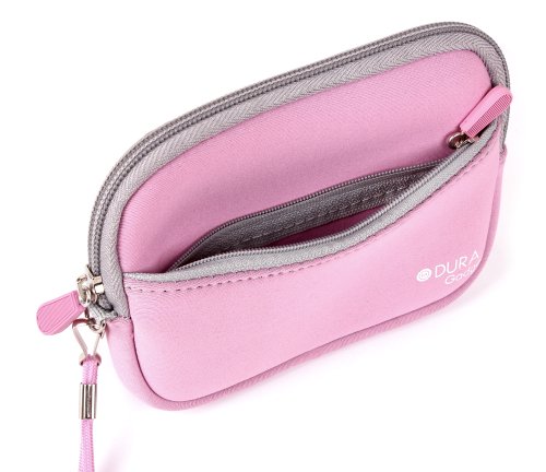 DURAGADGET Housse   tui rose n  opr  ne pour Nikon Coolpix S7000  AW130   S33 et Canon EOS M3 appareils photo num  riques  pochette et poign  e amovible
