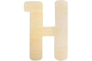 LONGAN CRAFT Large Wooden Letters 12 Inch, Unfinished 30cm Wooden Letter H for Crafts Children's Names Capital Alphabet 5mm Thick Wood Letters for Nursery Decor Wall Art Hanging Home Painting