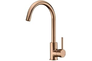 Edouard Rousseau - Mitigeur Évier KOBEN Rose Gold - Aérateur Réducteur de Débit - Bec Mobile - Poignée Métal