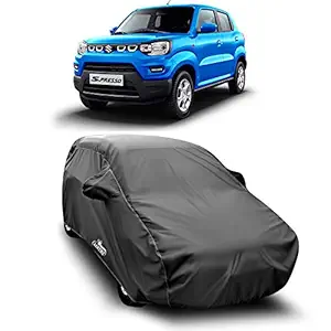 DREAM STORE - Water Resistant - dust Proof - car Body Cover for Compatible with Maruti Suzuki S PRESSO car Cover - Water Resistant UV Proof - car Body Cover (Grey with Mirror)