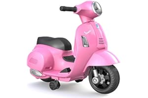 TURBO CHALLENGE - Vespa Gts - Portatore Elettrico - 119153 - Scooter - Rosa - Pronto per Guidare - Max 25Kg - Plastica - Batterie Ricaricabili - A partire dai 24 mesi