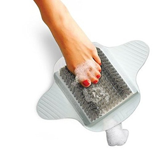 Tmade Foot Scrubber Brush Feet Massager SPA Cleaner with Non-Slip Suction Cups,Callus Remover for Shower Floor (Grey)