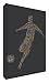 Feel Good Art Gallery Wrapped Box Canvas in Typographic Football Player Design (30 x 20 x 4 cm, Small, Multi-Colour on Black)