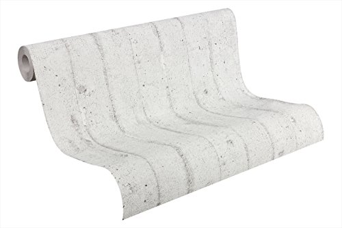 A.S. Création Vliestapete Best of Wood and Stone Tapete in Beton Optik fotorealistische Betontapete 10,05 m x 0,53 m grau Made in Germany 713711 7137-11