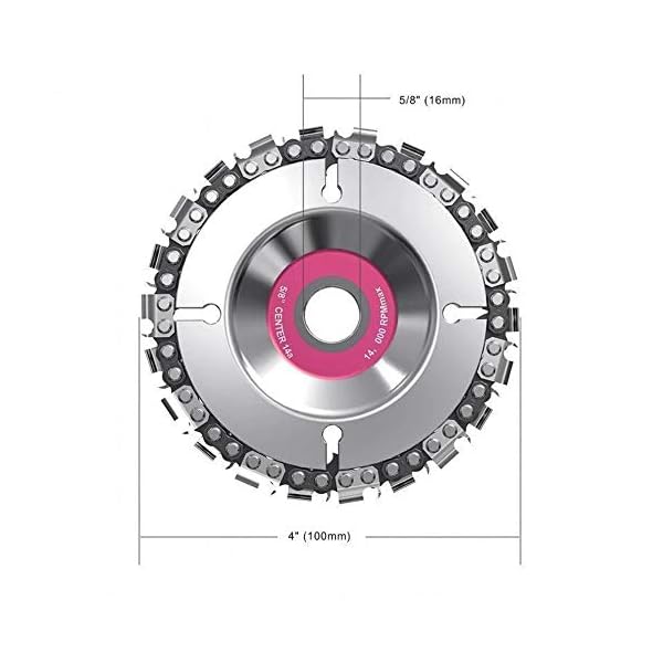 alpenadler Mehr Funktionen Schleifer-Kettenscheibe,1PC Fächerscheiben 4 Zoll Für 100/115mm 22 Zähne zum Sägen in Holz für Handkreissägen Schleifscheiben Trennscheiben für Holz, Stahl