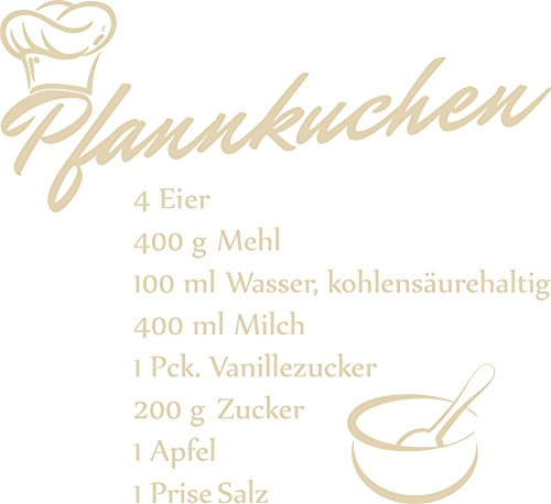 GRAZDesign 620554_57_082 Wandtattoo Küche Pfannkuchen Rezept | Küchen-Aufkleber und Tattoo für Deine Wände - Schränke - Fliesen - Möbel | Wand-Deko (62x57cm//082 beige) GRAZDesign 620554_57_082 Wandtattoo Küche Pfannkuchen Rezept | Küchen-Aufkleber und Tattoo für Deine Wände - Schränke - Fliesen - Möbel | Wand-Deko (62x57cm//082 beige)