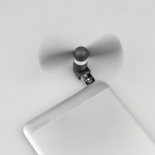 Oenbopo Kleiner Ventilator mit USB-Anschluss, tragbar, sehr geräuscharm, für Android Handy/ Notebook/ Laptop - 4