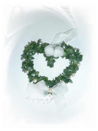 Buchsbaumkranz in Herzform Türkranz Fensterkranz für die festliche Dekoration von Hochzeit Kommunion Firmung Taufe oder andere besondere Anlässe - 2