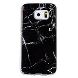 Felfy Weich Silikon Handyhülle für Samsung Galaxy S6 Edge,Galaxy S6 Edge Hülle Marble Malerei Schlank TPU Zurück Bumper HandyTasche Flexible Schutzhülle Zurück Marmor Muster Serie Linien Soft Back Cover Hülse Telefonkasten Protective Gummi Dünn Abdeckung für Samsung Galaxy S6 Edge [Marmor Schwarz] + 1x Silver Stylus + 1x Bling Dust Plug[Farbe Random] - 4