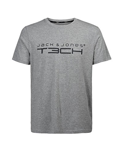 Jack & Jones Tech Herren T-shirt JJT Foam New (XXL, Grau(Light Grey Melange)) Jack & Jones Tech Herren T-shirt JJT Foam New (XXL, Grau(Light Grey Melange))