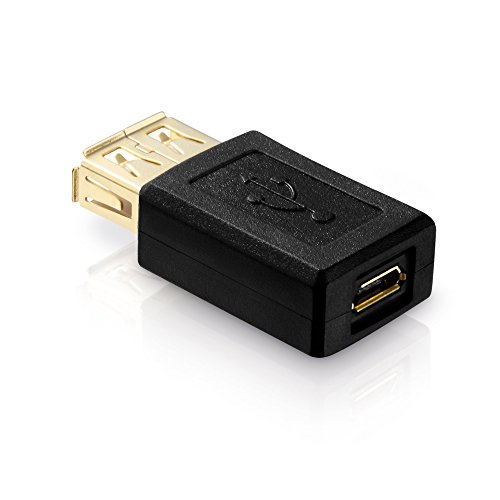 adaptare 41110 USB 2.0-Adapter Micro-USB-Buchse auf USB-Buchse Typ A vergoldete Kontakte schwarz
