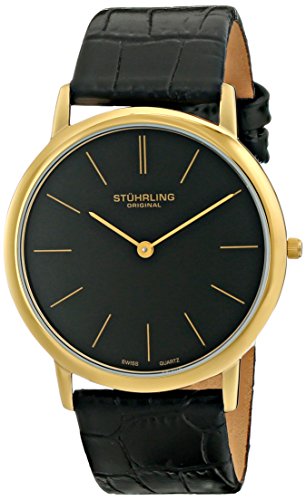 Stuhrling Original 601.33351.A Herren-Armbanduhr Analog Quarz Leder