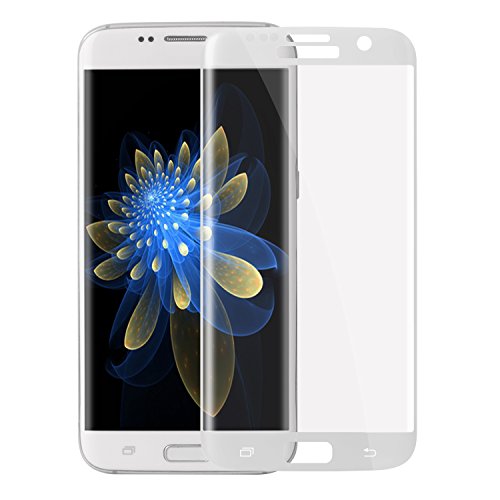 Galaxy S7 Edge Panzerglasfolie, ZXK CO 9H Hartglas Tempered Glass 3D Curved Screen Protector Full Coverage Hartglas Schutzfolie für Samsung Galaxy S7 100% durchsichtiger Panzerglas Screen Protector 3D Touch - Rahmen Weiß