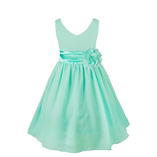 Iefiel Kids Flower Girl Dress V Neck Chiffon Wedding Bridesmaid |  Desertcart Fiji