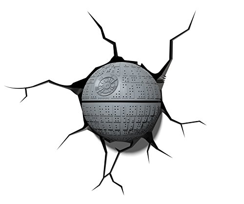 Star Wars Kleine Todesstern 3D Light FX LED Kinderlampe -Nachtlicht für kinder mit automatische Abschaltung (60 min.) und wandaufkleber - Little Light Death Star 9 cm.