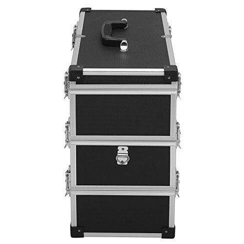 anndora® Werkzeugkoffer 32 Liter Angelkoffer Etagenkoffer 3 Ebenen Schwarz Alu - 4