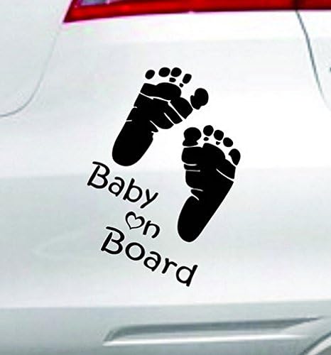 Duojincai Little Baby Feet "baby on board" Sticker Car Art Pastes Sticker