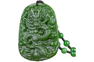 LVYAN Chinese Green Jade Zodiac Dragon Pendant Necklace Charm Jewellery Fashion Accessories Hand-Carved Man Woman Luck Amulet New