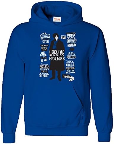 Inspired I Belive In Sherlock Holmes Hoodie, Size:XXL, Main Colour:Royal Blue