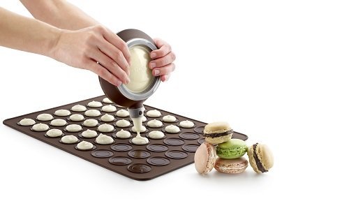 Set für Cup Cake Muffin Waffel Konditorwaren Sahnespritze + 48 Fondant Backmatte Silikon Macarons Form Deko Backblech+ 4 Garniertüllen [version:x10] by DELIAWINTERFEL - 6
