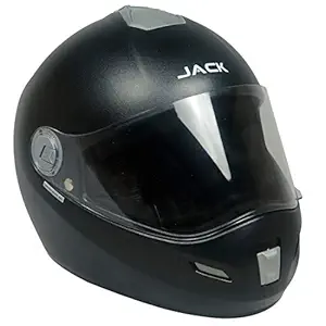 Steelbird SBH-2 Jack Dashing Full Face Helmet with Plain Visor (Large 600 MM, Dashing Black)